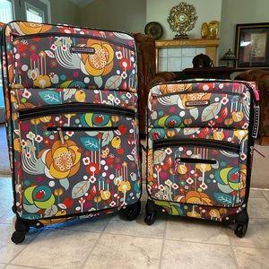 Lily Bloom Rolling luggage 2-piece floral NWT